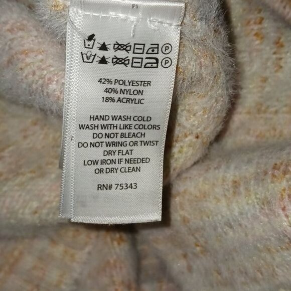 Sincerely Jules Sweater Pink Fuzzy High Neck Semi Cropped Womens Size S - Picture 8 of 8